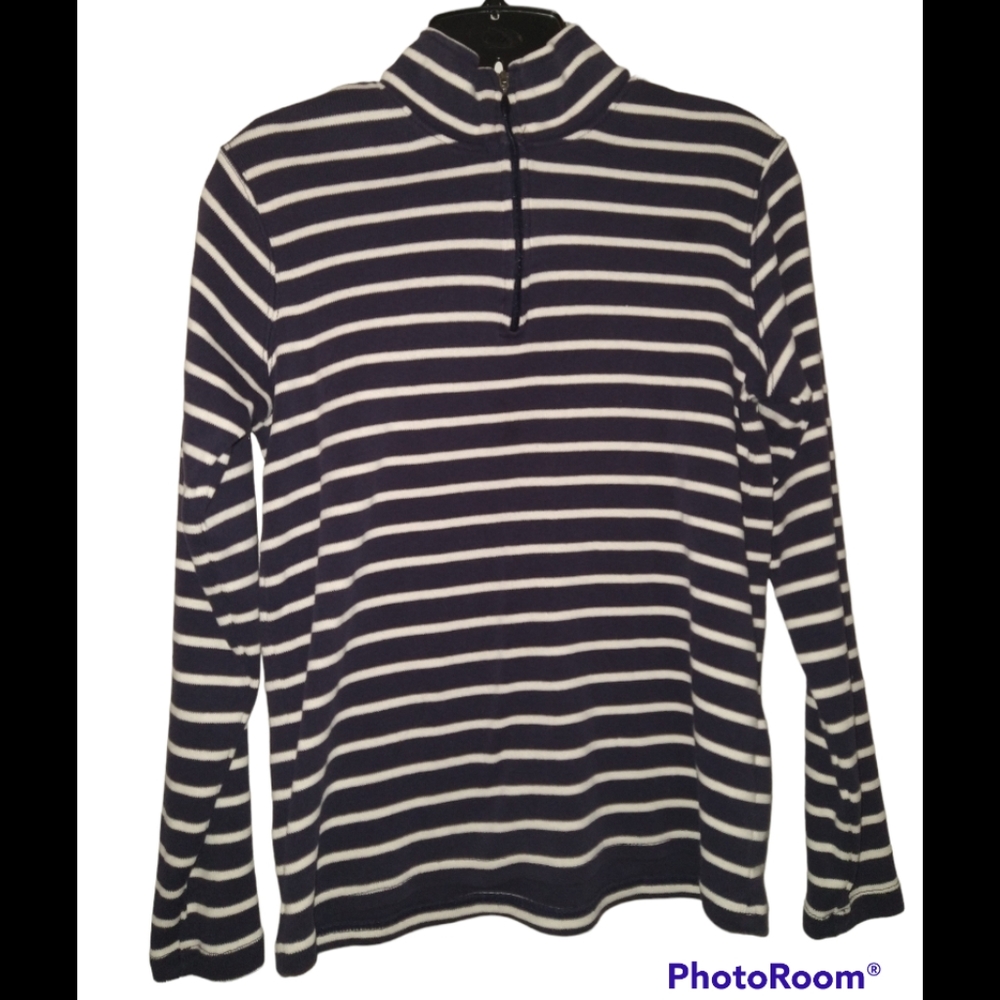 LL Bean quarter zip ribbed knit top